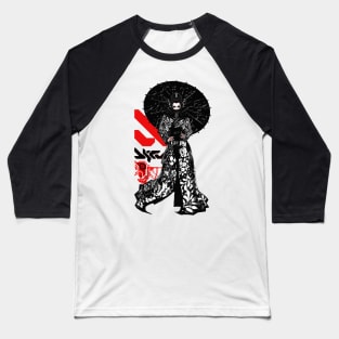 Geisha Girl Japanese Vaporwave Cyberpunk Baseball T-Shirt